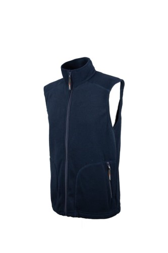 Cienka kamizelka polarowa Polartec 100 w kolorze granatowym.