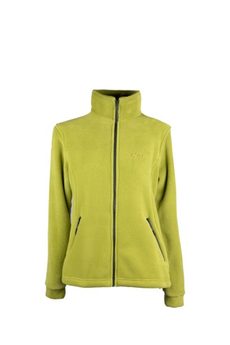 Bluza polarowa damska Polartec Thermal Pro w kolorze pistacja, z zamkami w kolorze grafitowym.