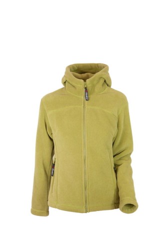 Bluza polarowa damska Polartec Thermal Pro, w kolorze pistacjowym, ze zintegrowanym kapturem.