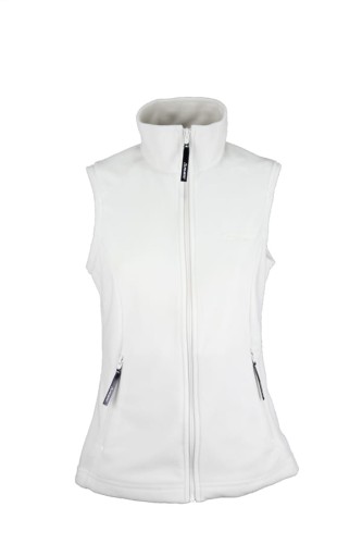 Cienka kamizelka polarowa damska w kolorze ecru.